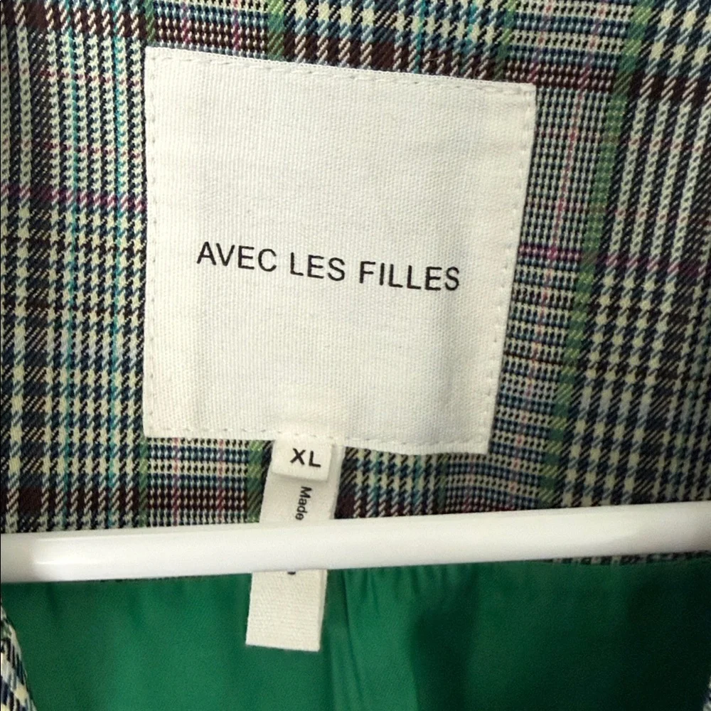 Avec Les Filles Gray Checkered Trench Coat - Picture 2 of 7